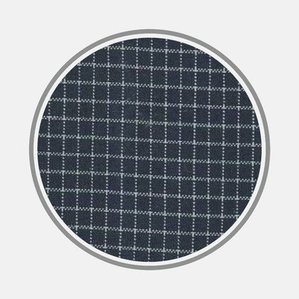 White Mini Check Navy Fabric