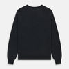 View 4 of product The Turnbull & Asser Charcoal V-Neck Cashmere Jumper, featuring long sleeves, is displayed flat on a white background.