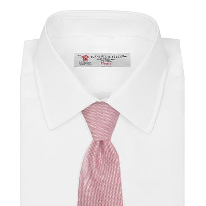 Pink Houndstooth Silk Tie Image 1
