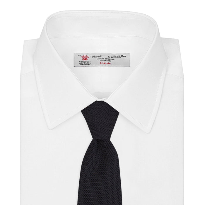 Navy Grenadine Silk Tie Image 1
