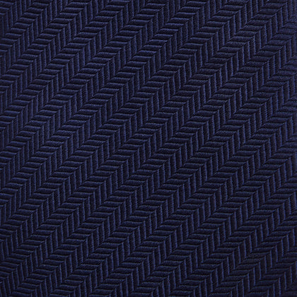 Slim Navy Herringbone Silk Tie Image 2