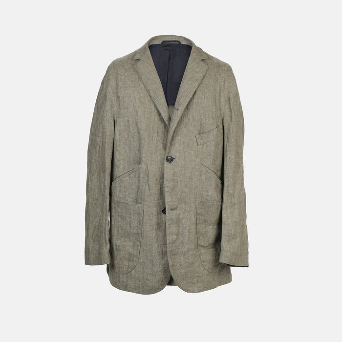RIVIERA OVERSIZED LINEN BLAZER OLIVE Image 6
