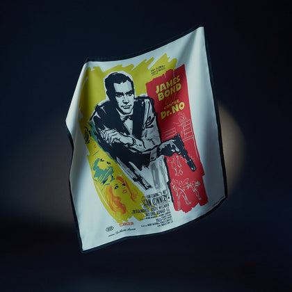 DR. NO Yellow and Blue Poster Silk Pocket Square Image 2