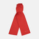 A Plain Red Silk Scarf by Turnbull & Asser is neatly folded and laid flat on a white background, featuring small white "Turnbull & Asser" text in one corner.