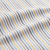 View 4 of product The Turnbull & Asser Yellow Multi Stripe Regular Fit Shirt features a T&A collar, 3 button cuffs, and thin blue, yellow, and light brown stripes on white for a classic formal look.