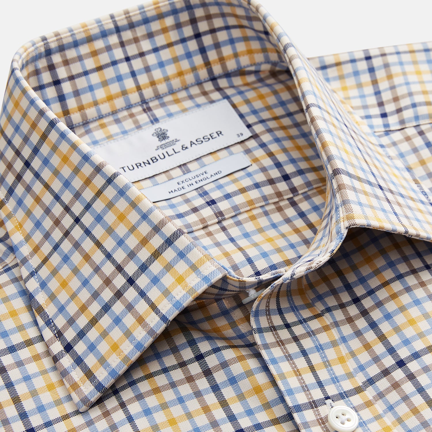 View 2 of product Yellow Multi Check Regular Fit Shirt with T&A Collar and 3 Button Cuffs