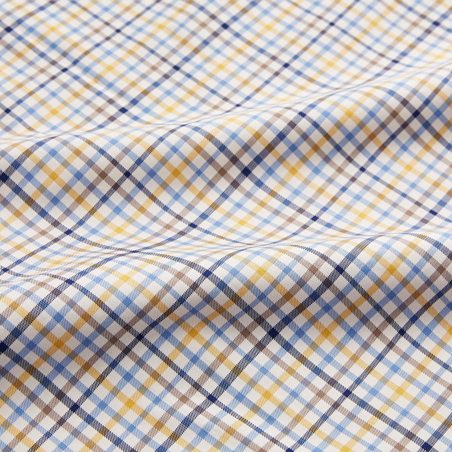 View 4 of product Yellow Multi Check Regular Fit Shirt with T&A Collar and 3 Button Cuffs