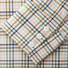 View 3 of product The Turnbull & Asser Green Multi Check Regular Fit Shirt features a T&A collar, 3 button cuffs, and a vibrant yellow, blue, and green check pattern on white. Inspired by Harriet Smith.