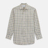 View 1 of product The Turnbull & Asser Green Multi Check Regular Fit Shirt features a T&A collar, 3 button cuffs, and a vibrant yellow, blue, and green check pattern on white. Inspired by Harriet Smith.