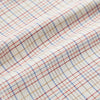 View 4 of product The Turnbull & Asser Red Multi Check Regular Fit Cotton-Cashmere Shirt features a T&A collar, 3 button cuffs, and a multicolored check pattern on white, shown laid flat against a white surface.