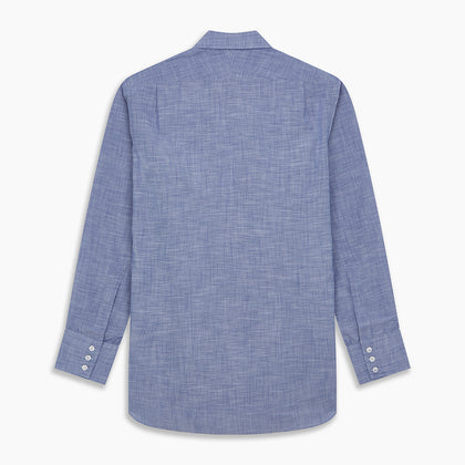 Blue Chambray Cotton Regular Fit Mayfair Shirt Image 4
