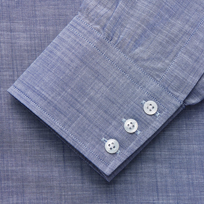 Blue Chambray Cotton Regular Fit Mayfair Shirt Image 1