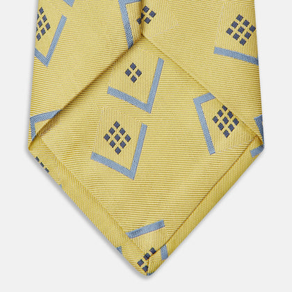 Yellow Graphic Deco Silk Tie Image 2