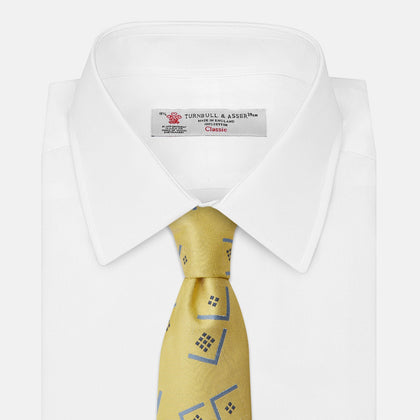 Yellow Graphic Deco Silk Tie Image 3