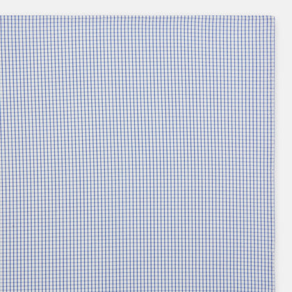 Hand Rolled Blue Graph Check Handkerchief Image 1