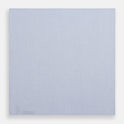 Hand Rolled Blue Graph Check Handkerchief Image 2
