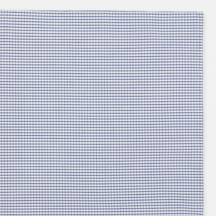 Hand Rolled Navy Graph Check Handkerchief Image 1