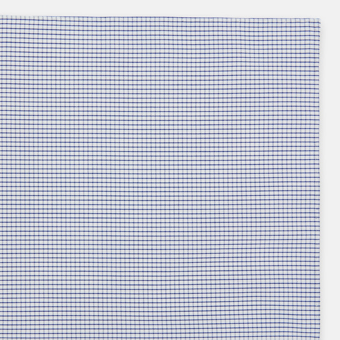 Hand Rolled Navy Graph Check Handkerchief Image 1