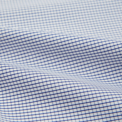 Hand Rolled Navy Graph Check Handkerchief Image 3