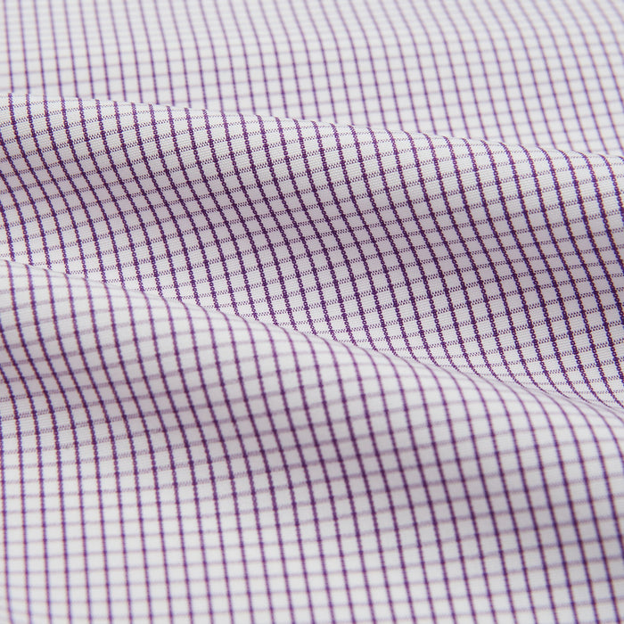 Hand Rolled Purple Graph Check Handkerchief Image 3