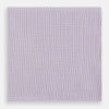 View 1 of product The Turnbull & Asser Hand Rolled Purple Graph Check Handkerchief features a purple checkered grid pattern on white cotton, neatly folded and displayed on a plain surface—a refined accessory for any formal occasion.