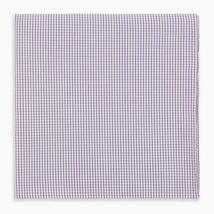 Hand Rolled Purple Graph Check Handkerchief Image 4