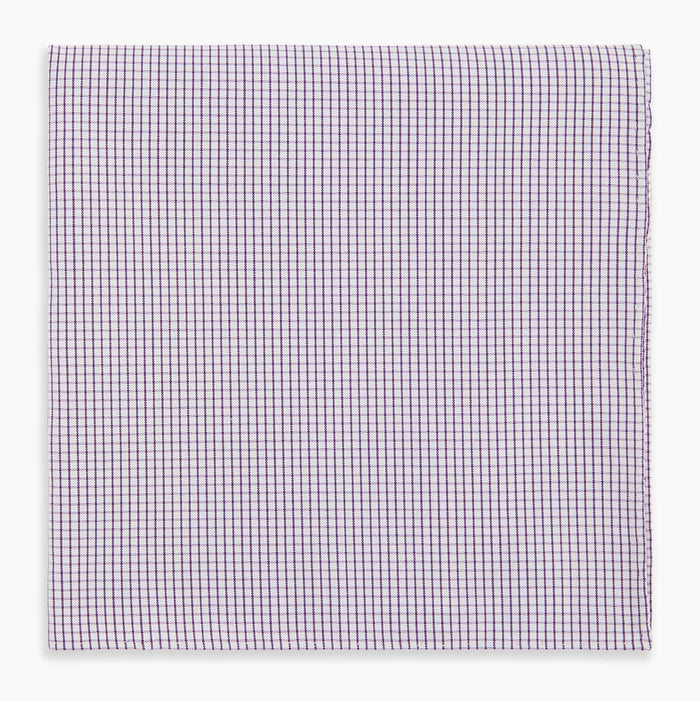 Hand Rolled Purple Graph Check Handkerchief Image 4