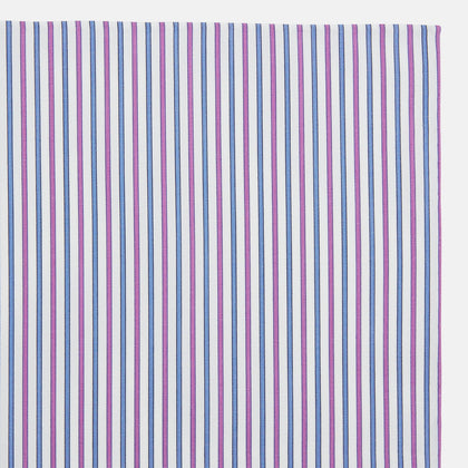 Hand Rolled Purple and Blue Track Stripe Handkerchief Image 1