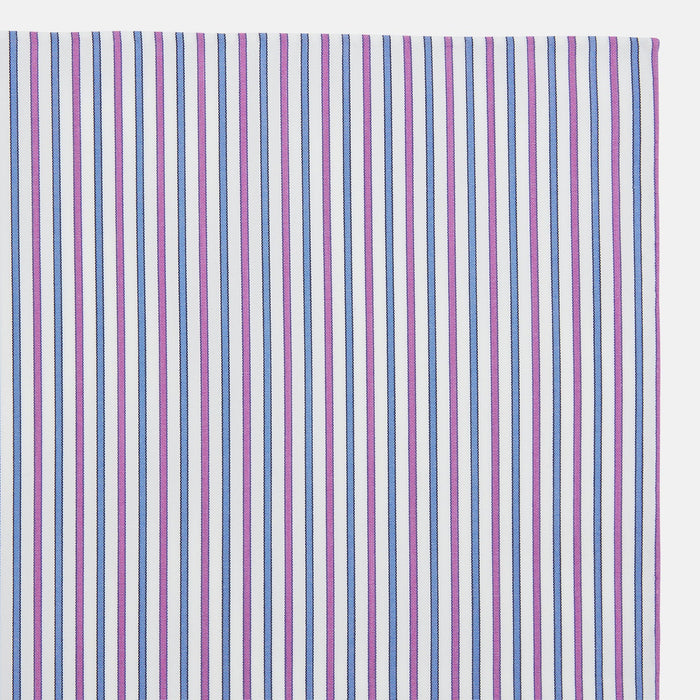 Hand Rolled Purple and Blue Track Stripe Handkerchief Image 1