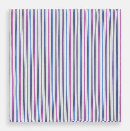 Hand Rolled Purple and Blue Track Stripe Handkerchief
