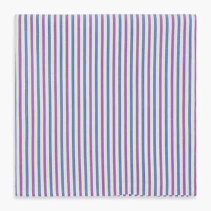 Hand Rolled Purple and Blue Track Stripe Handkerchief Image 4