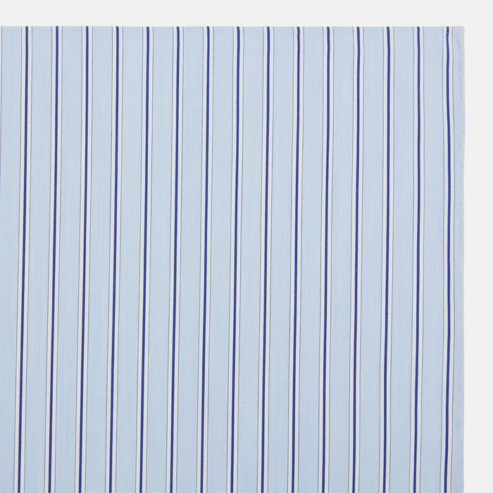 Hand Rolled Blue Multi Stripe Handkerchief Image 1