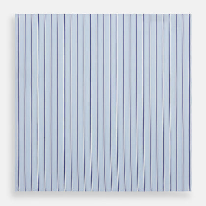 Hand Rolled Blue Multi Stripe Handkerchief Image 2