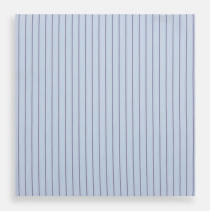 Hand Rolled Blue Multi Stripe Handkerchief Image 2
