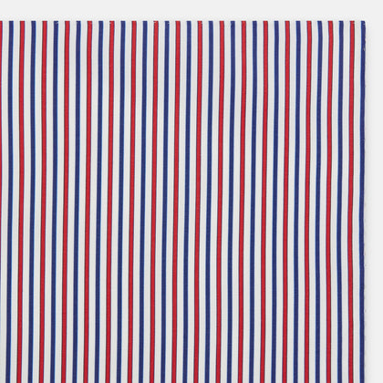 Hand Rolled Red and Blue Track Stripe Handkerchief Image 1