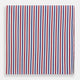 The Hand Rolled Red and Blue Track Stripe Handkerchief by Turnbull & Asser features vertical red, blue, and white stripes—a refined cotton accessory with a visible seam, ideal for formal occasions.