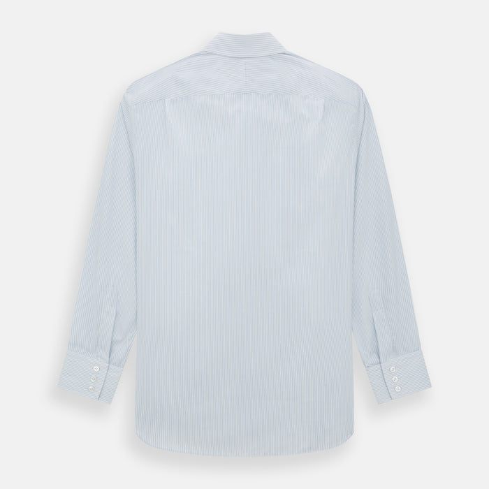 Blue and White Pencil Stripe Cashmerello Mayfair Shirt Image 5