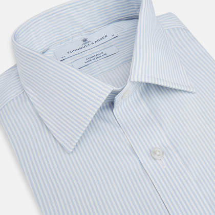 Blue and White Pencil Stripe Cashmerello Mayfair Shirt Image 1