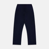 View 5 of product The Turnbull & Asser Navy Cashmere Knitted Traditional Pyjama Set features a long-sleeve camp collar shirt with front pockets and matching drawstring pants, offering an elevated twist on classic loungewear.