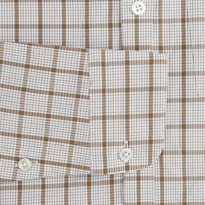 Brown Graph Overlay Check Piccadilly Shirt Image 2