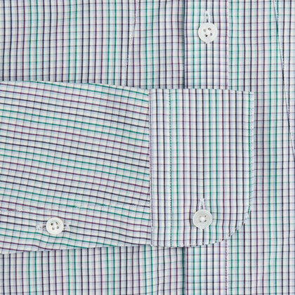 Green Graph Overlay Micro Check Piccadilly Shirt Image 2