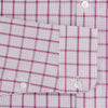 View 3 of product The Turnbull & Asser Purple Graph Overlay Check Piccadilly Shirt, a long-sleeve cotton button-up with two buttoned chest pockets, is neatly laid flat on a plain white background.