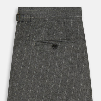 Grey Pinstripe Henry Trousers Image 3