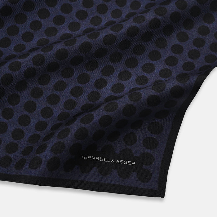 Casino Royale Midnight Blue Straight Flush Pocket Square in Silk Image 1