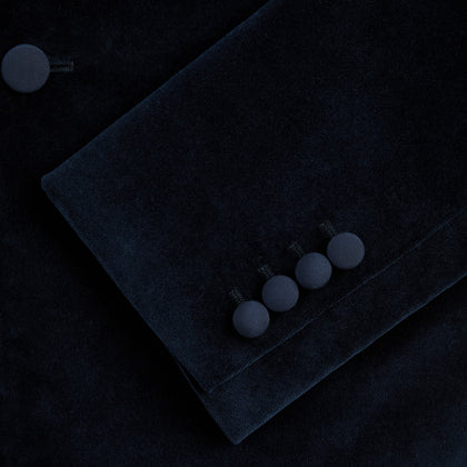 Casino Royale Midnight Blue Tuxedo Jacket in Cotton Velvet Image 3