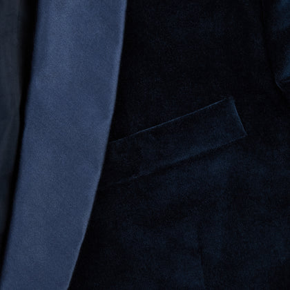 Casino Royale Midnight Blue Tuxedo Jacket in Cotton Velvet Image 5