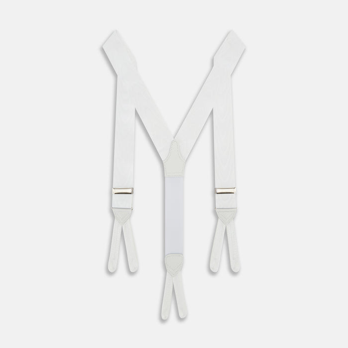 White Adjustable Formal Braces as seen on James Bond