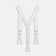 Turnbull & Asser White Adjustable Formal Braces in white moire with adjustable silver metal hardware and light-colored leather ends.