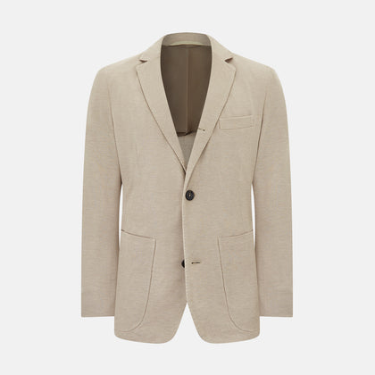Sand Silk & Cotton Bath Blazer