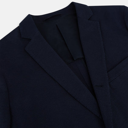 Navy Silk & Cotton Bath Blazer Image 1